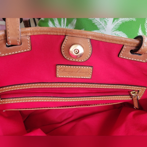 Dooney & Bourke Smooth Leather Pink Blush & Midnight Blue Tote Bag EUC - Picture 15 of 17